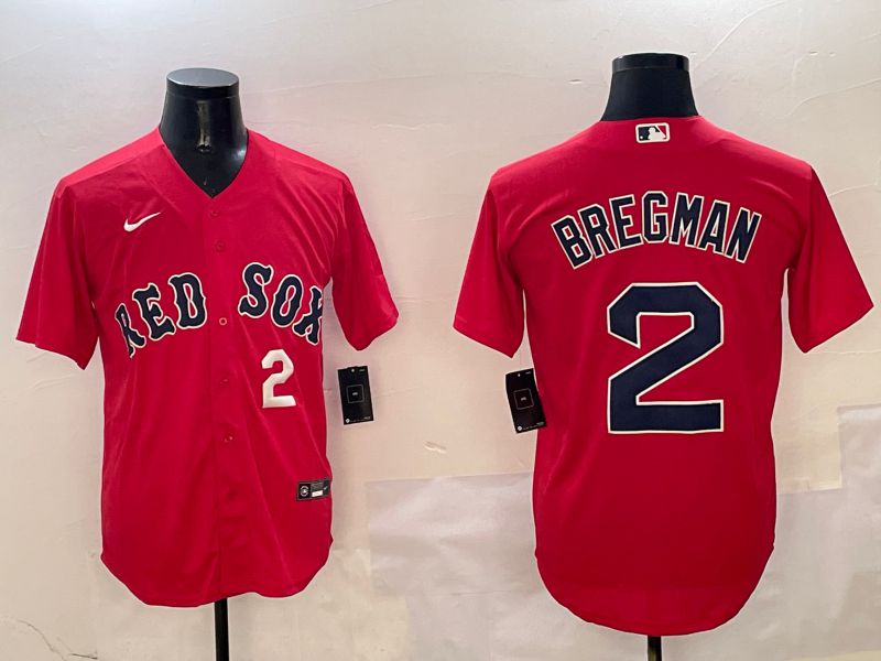 Men Boston Red Sox #2 Bregman Red Game 2025 Nike MLB Jersey style 2->boston red sox->MLB Jersey